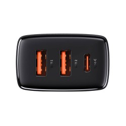 Baseus kompaktiškas greitas įkroviklis 2xUSB+C 30W