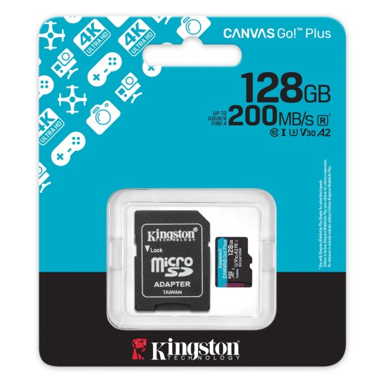 KINGSTON 128GB microSD 200R (su adapteriu)