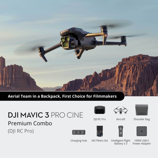 DJI Mavic 3 Pro Cine Premium Combo dronas su DJI RC Pro valdymo pultu