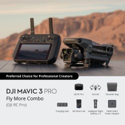 DJI Mavic 3 Pro Fly More Combo dronas su DJI RC Pro pultu